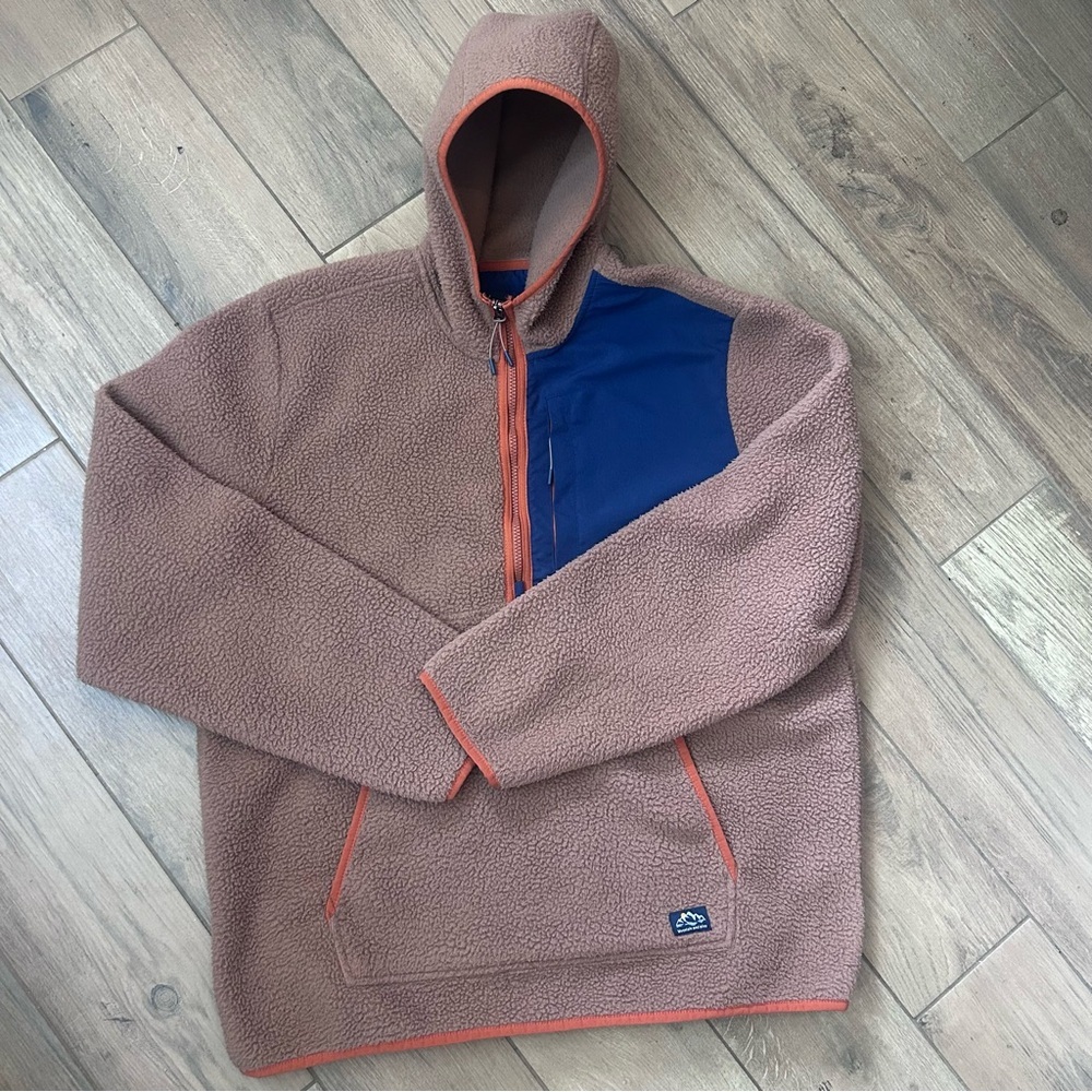 Mountain & Isles Half Zip Heavy Fleece Hooded Jacket Spice Southwest Baja Med